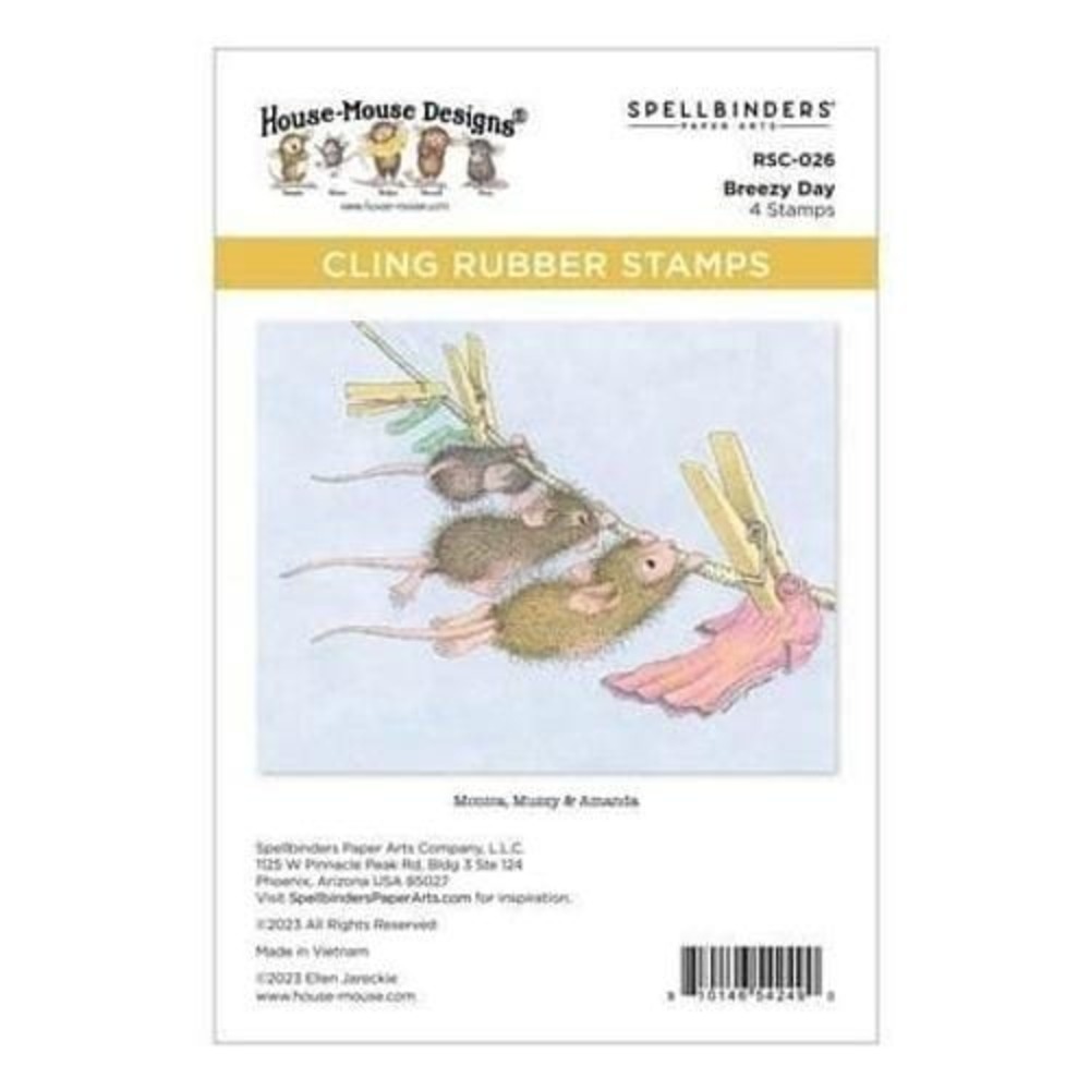 Spellbinders‎ House-Mouse Designs Breezy Day Cling Rubber Stamps RSC-026 4pc Set